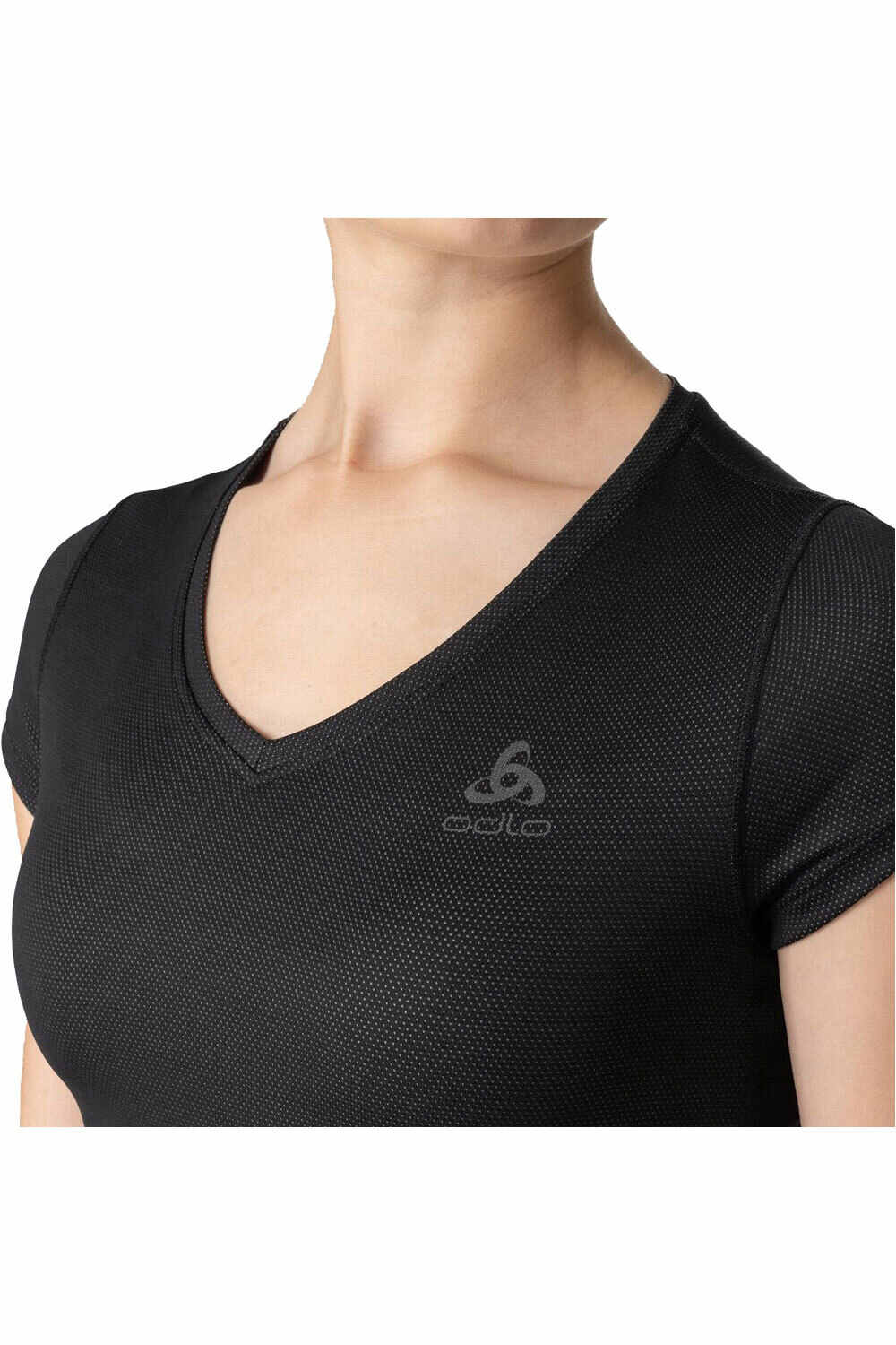 Odlo camisetas termicas mujer BL TOP v-neck s/s ACTIVE EVERYDAY ECO 2P vista detalle