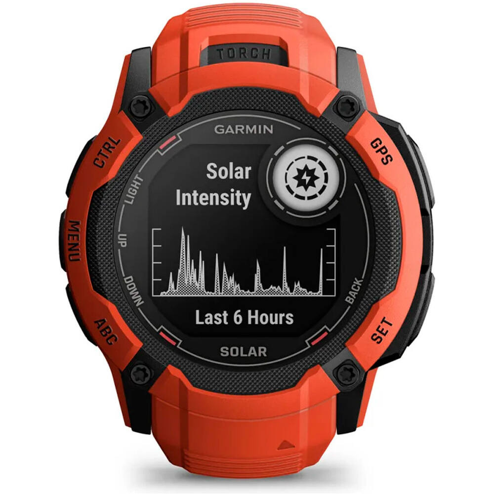 Garmin pulsómetros con gps Instinct 2X, Solar Flame Red 02