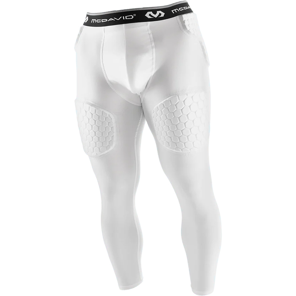 Hex thudd 5-pad 3/4 tight pantalón futbol calentador Blanco