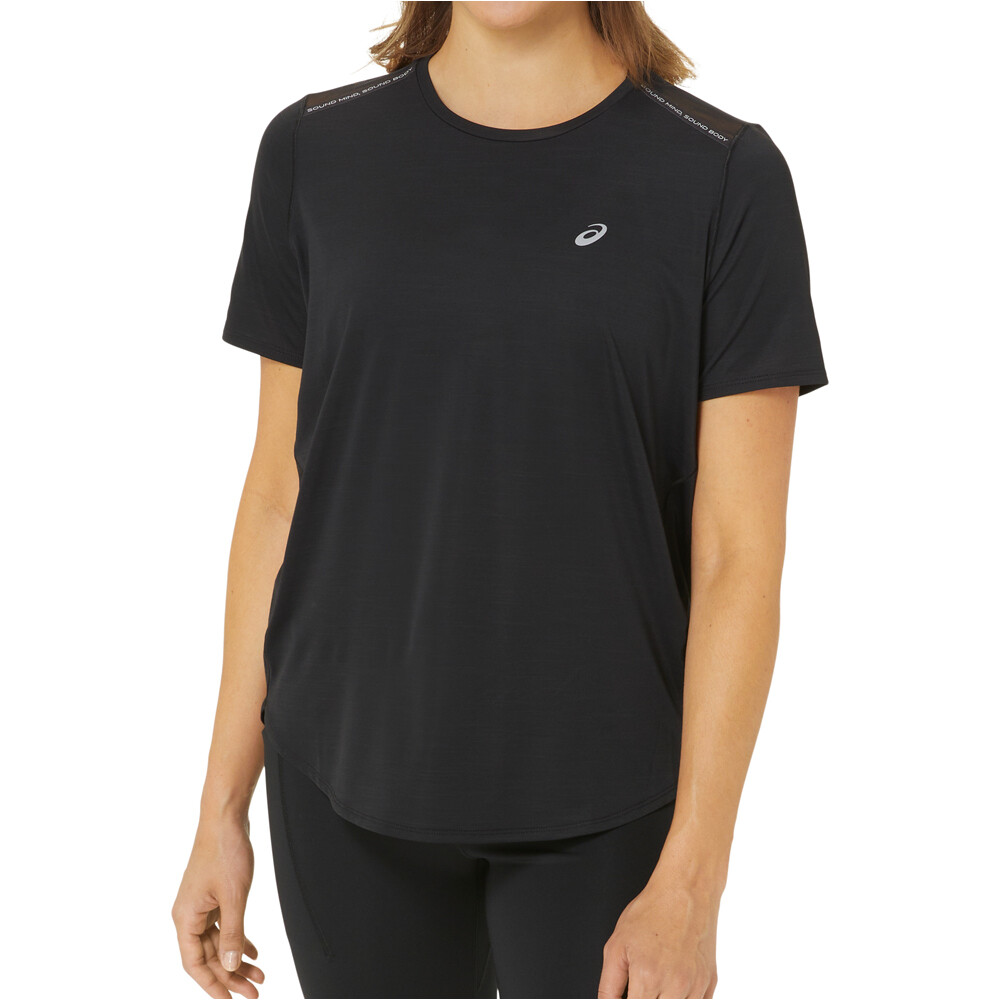 Asics camiseta entrenamiento manga corta mujer ROAD SS TOP vista frontal