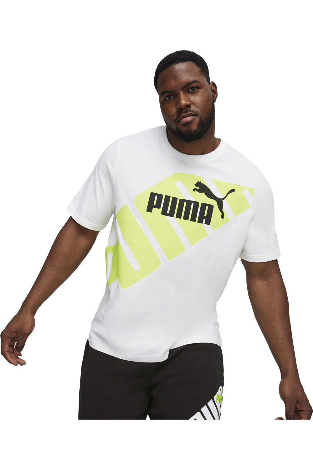 Power graphic camiseta manga corta hombre Blanco (S)