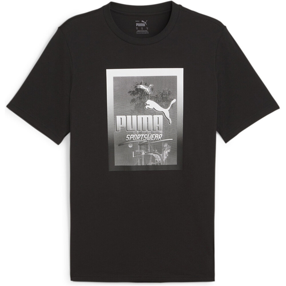 Graphics photoprint camiseta manga corta hombre Negro (XL)