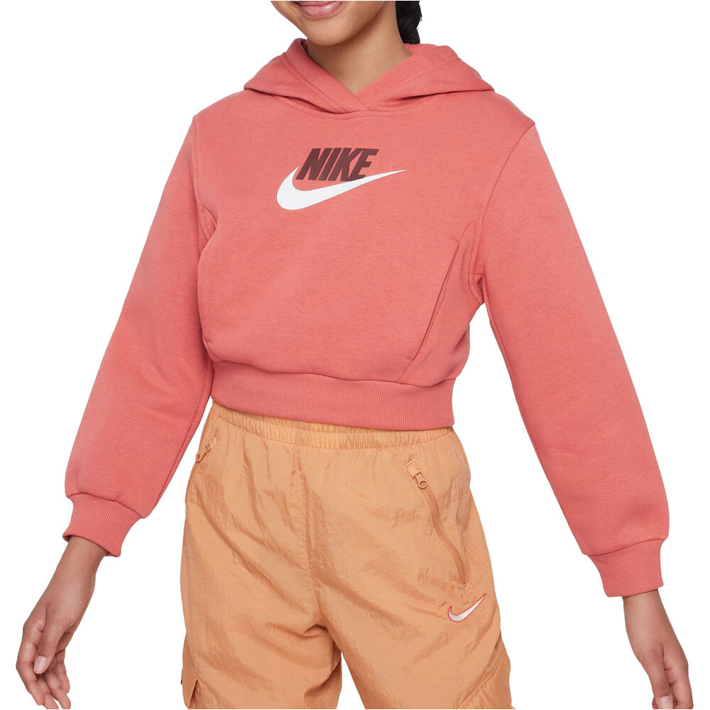 Nike sudadera niña G NSW CLUB FLC CRP HDY HBR vista frontal