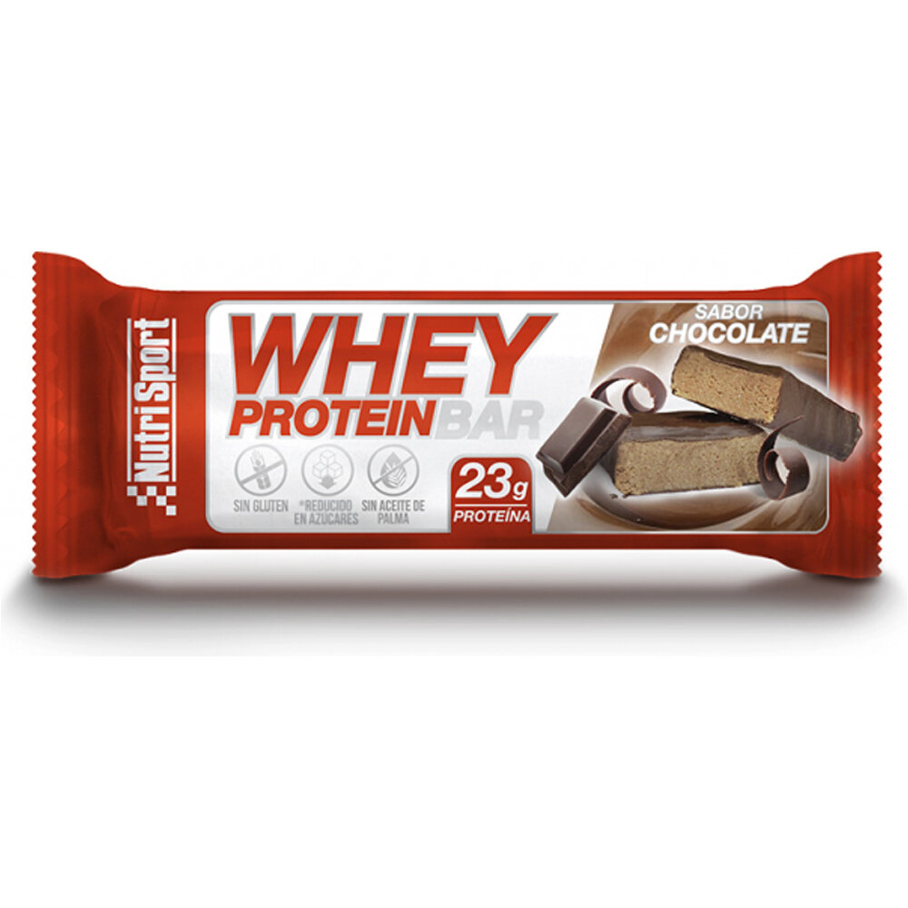 Nutrisport barritas energéticas BARRITA WHEY CHOCO 23g prot vista frontal