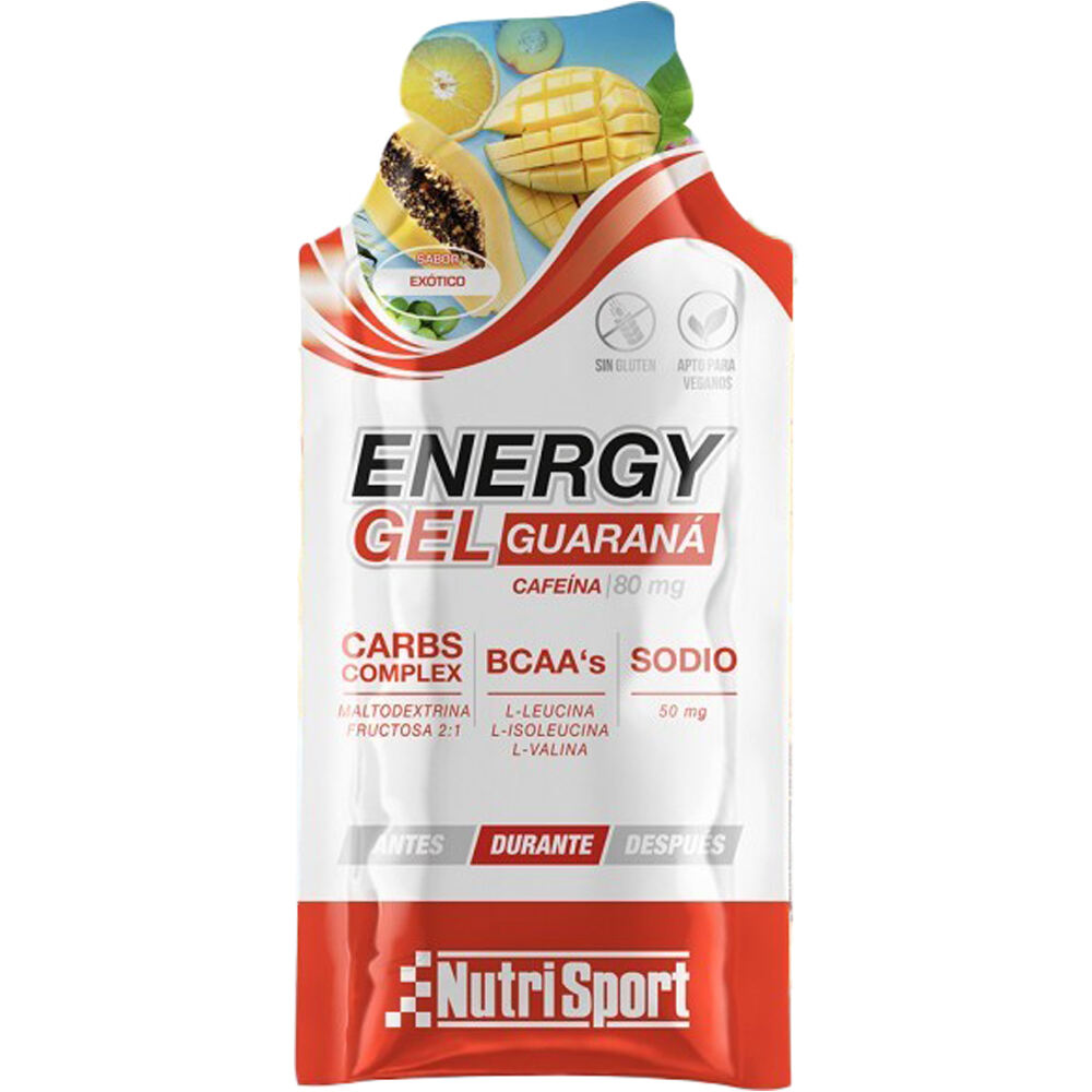 Nutrisport energía instantánea ENERGY GEL GUARANA EXOTICO 35g vista frontal