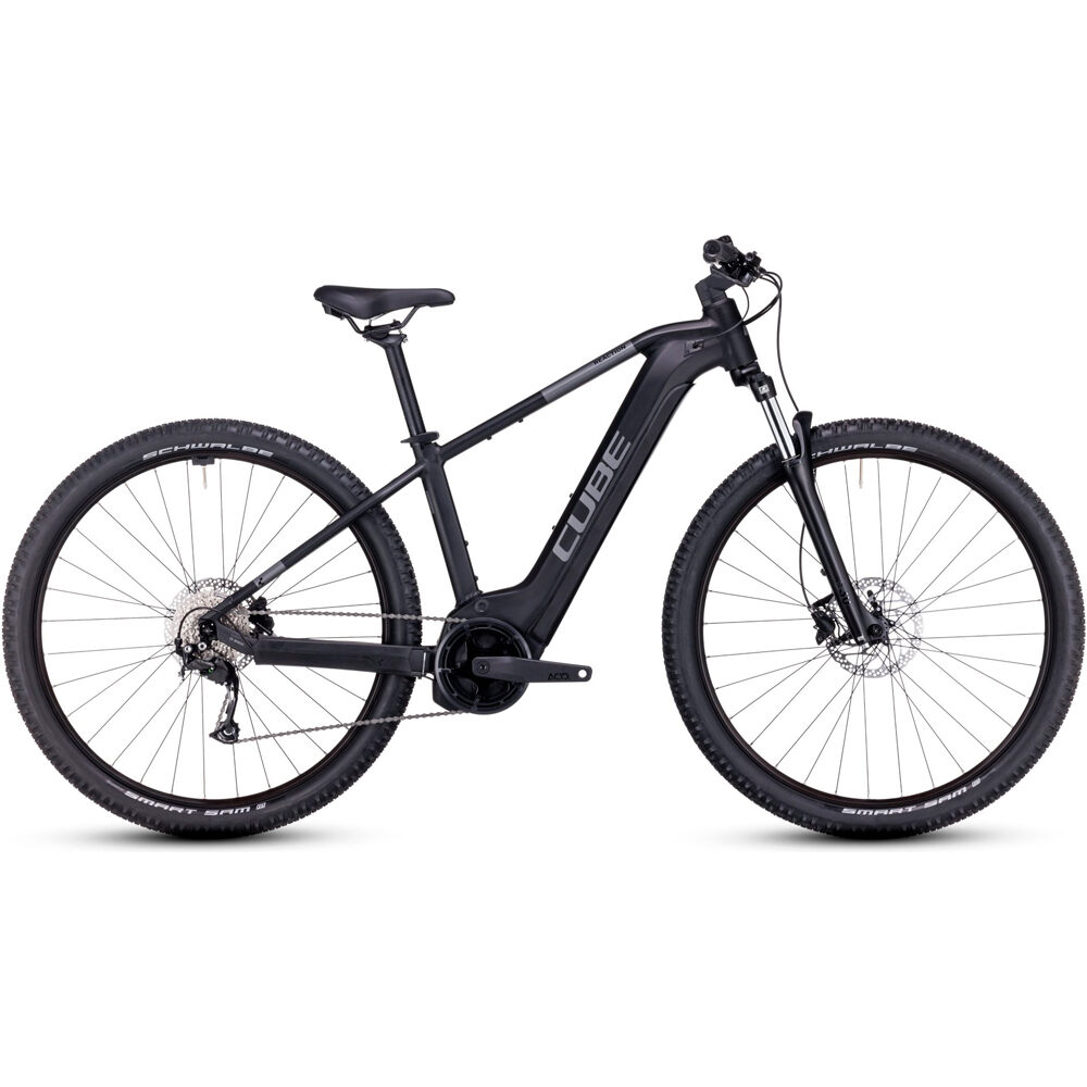 Cube BICICLETA ELÉCTRICA MONTAÑA Reaction Hybrid Perf 625 black�n�grey vista frontal