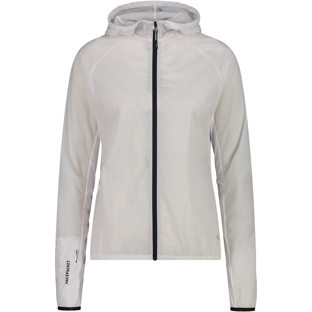 Woman jacket fix hood chaqueta impermeable mujer Blanco (42)