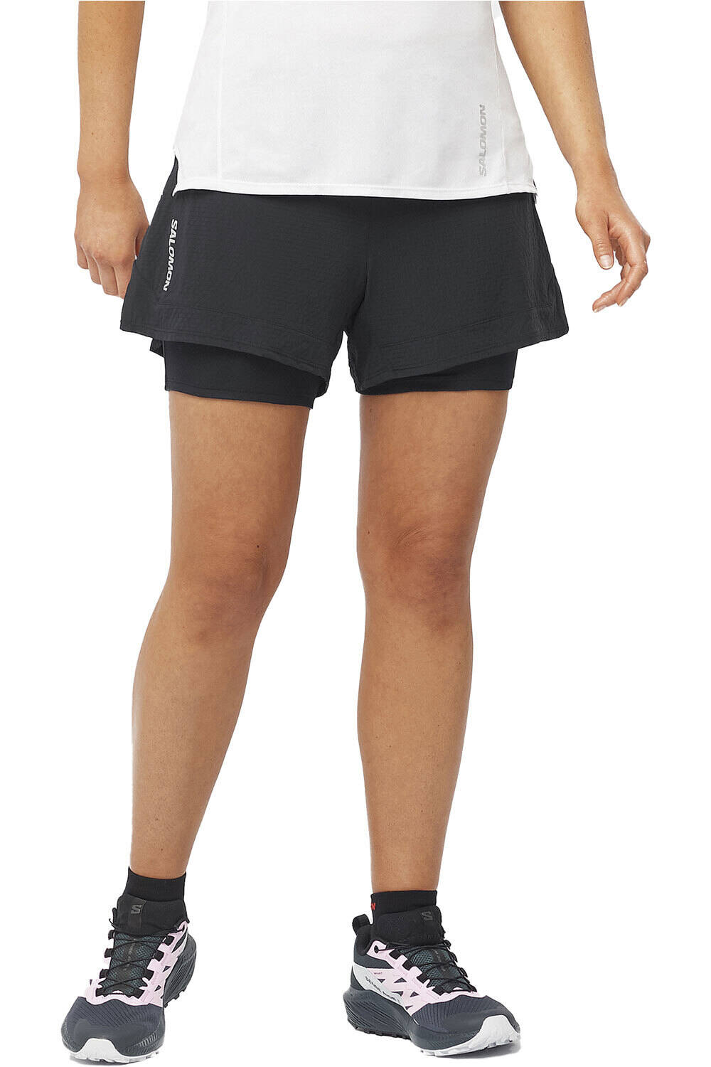 Salomon sense aero 2in1 pantalones cortos trail running mujer