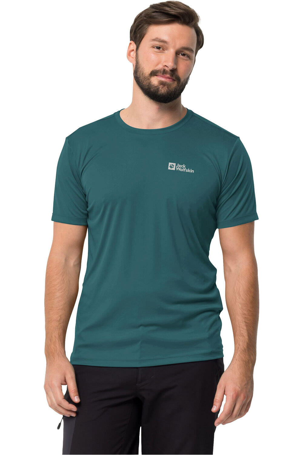 Jack Wolfskin tech camiseta montaña manga corta hombre