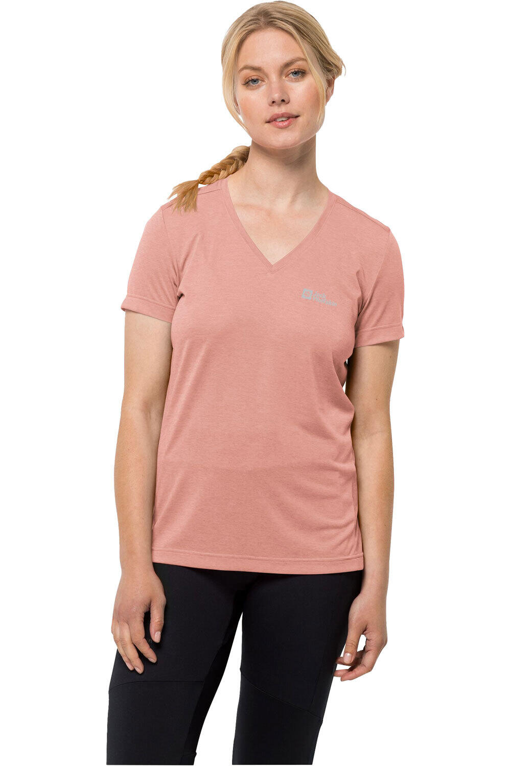 Jack Wolfskin camiseta montaña manga corta mujer CROSSTRAIL T WOMEN vista frontal