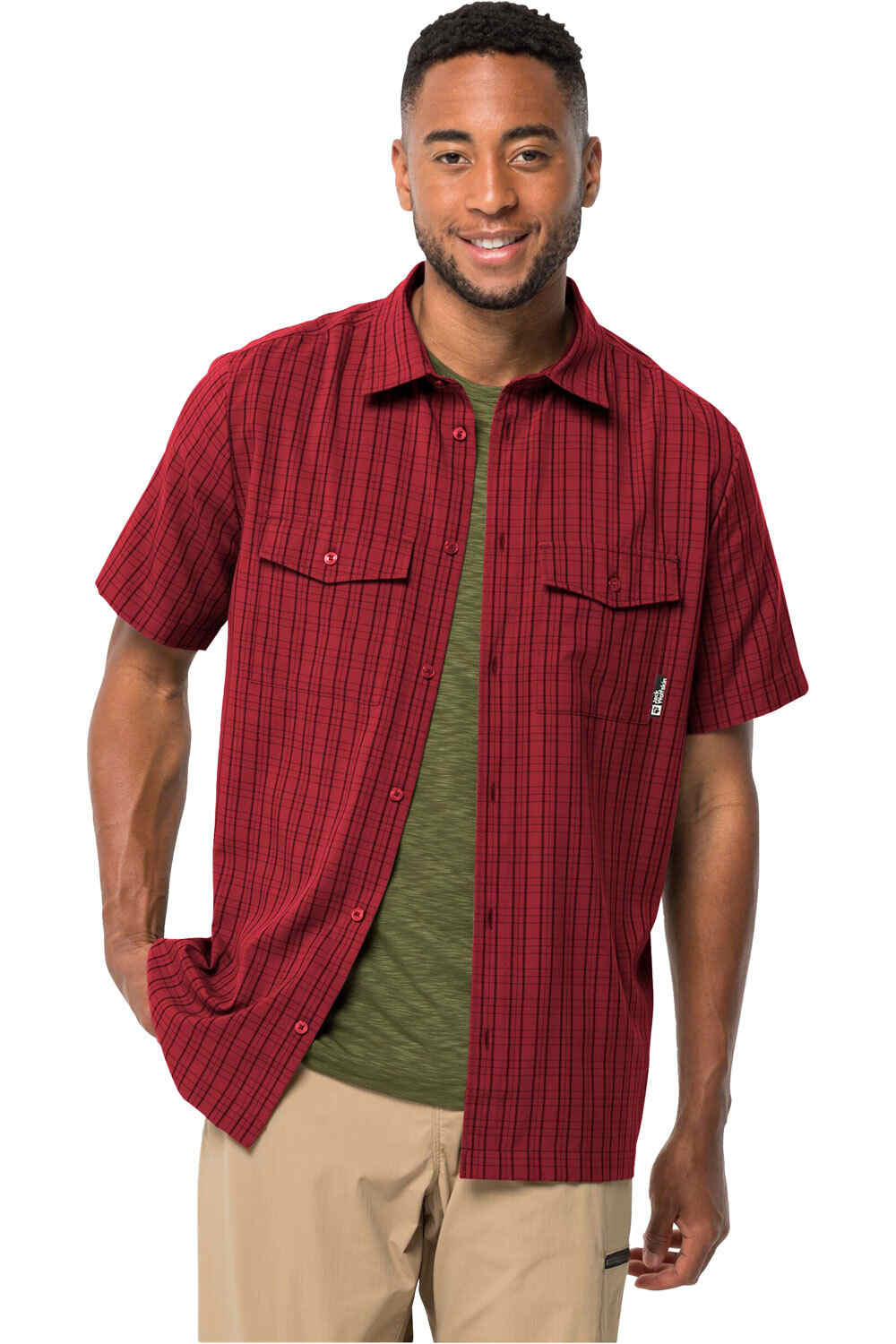 Thompson camisa montaña manga corta hombre Rojo (S)