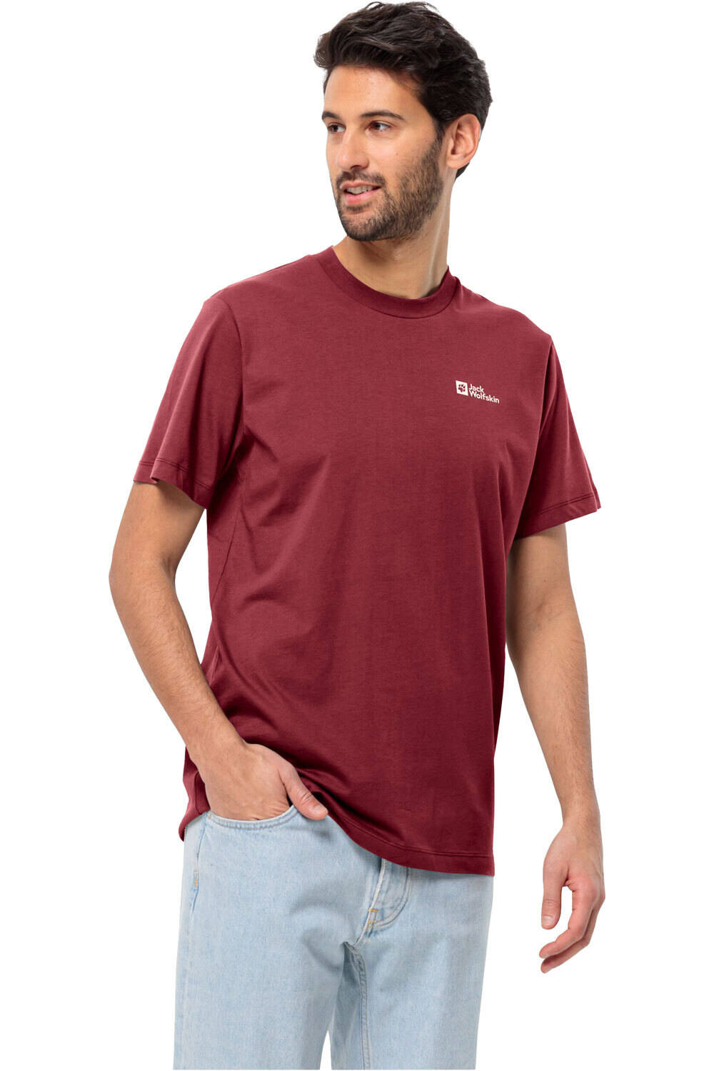 Essential camiseta montaña manga corta hombre Rojo (M)