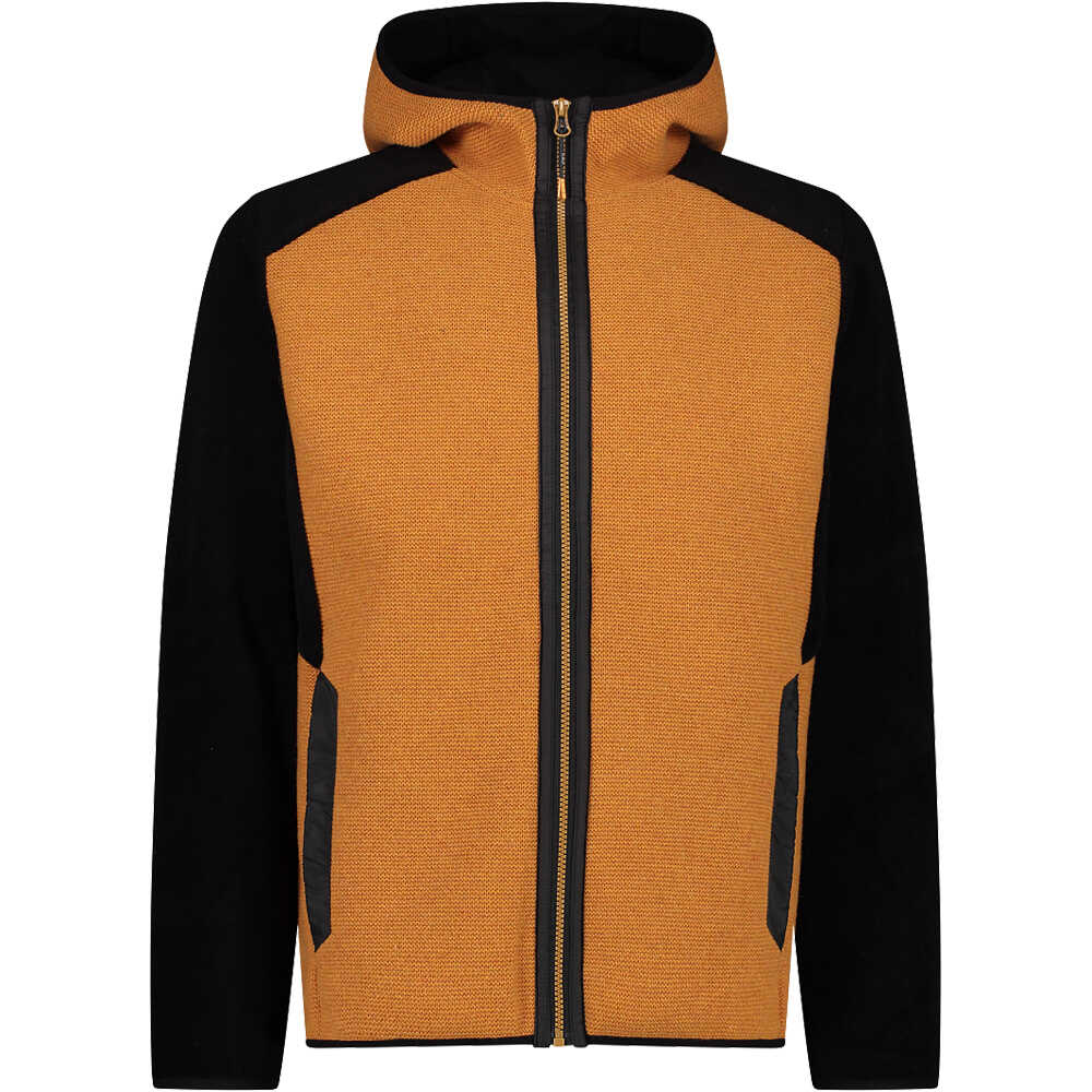 Man jacket fix hood forro polar hombre Naranja (54)