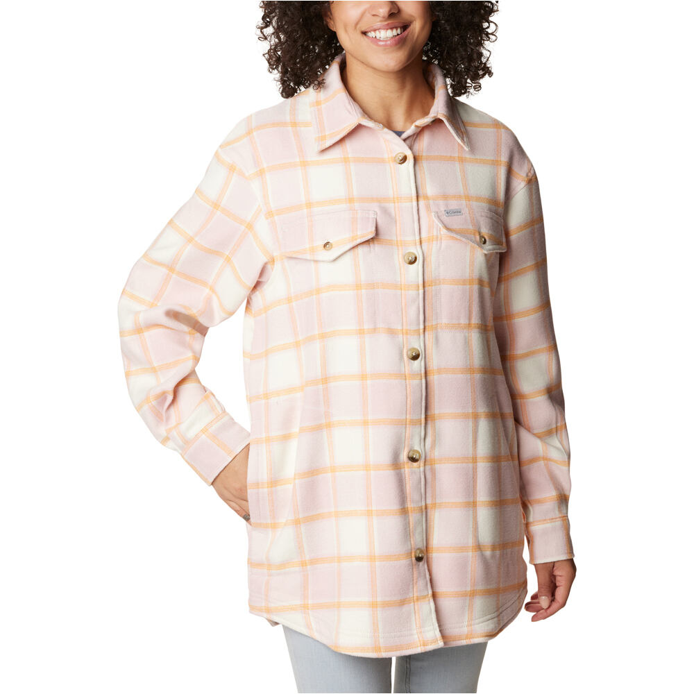 Columbia camisa montaña manga larga mujer Calico Basin Shirt Jacket vista frontal