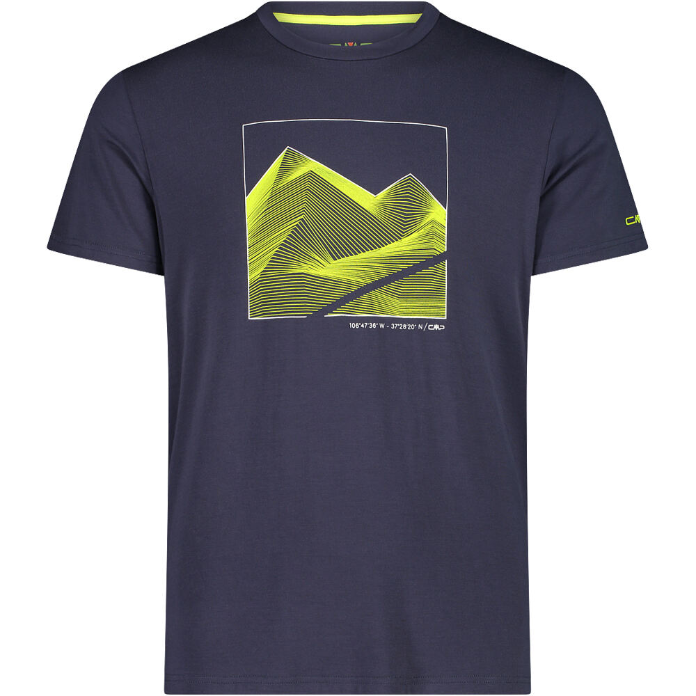 Man t-shirt camiseta montaña manga corta hombre Marino (52)