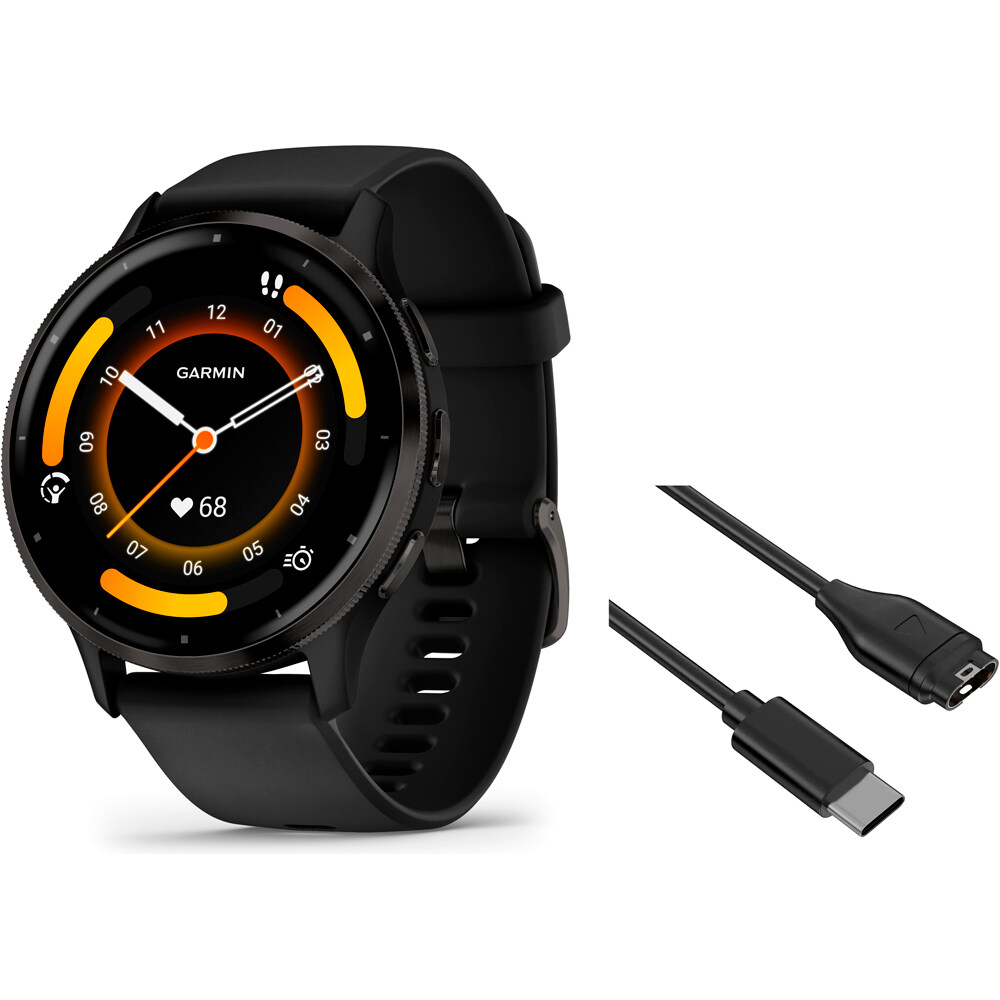 Garmin smartwatch Venu 3 GPS, Wi-Fi, Black + Slate vista frontal