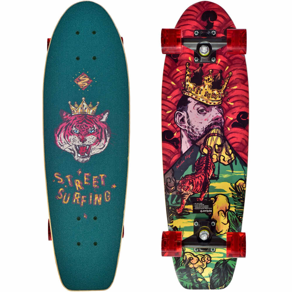 Street Surfing skate Cruiser Kicktail 28 Royal Tiger vista frontal