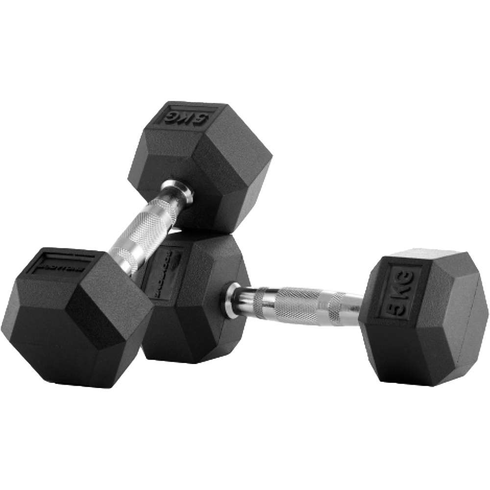 Bodytone mancuernas de goma hexagonales 5 kg mancuernas