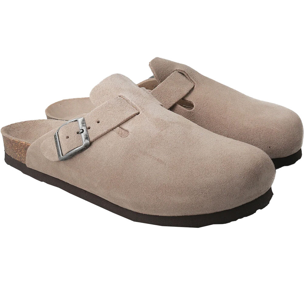 Genuins zueco mujer RIVA VELOUR TAUPE lateral interior