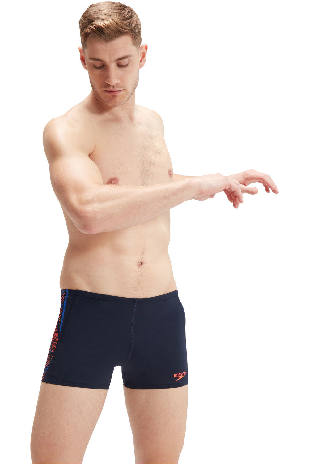 Mens tech panel aquashort bañador natación hombre Marino (46)