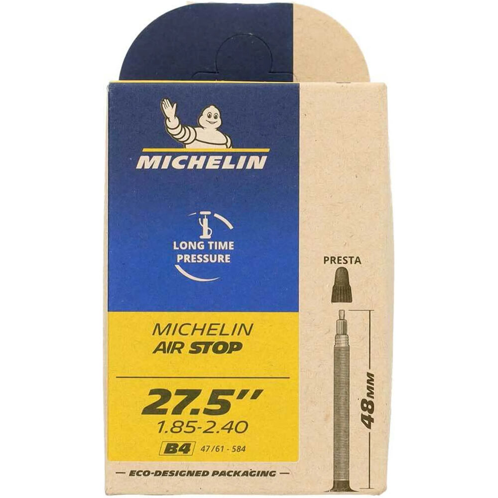 Michelin cámara bicicleta mtb CAM.B4 AIRSTOP 27.5x1.85-2.40 FV 48mm vista frontal
