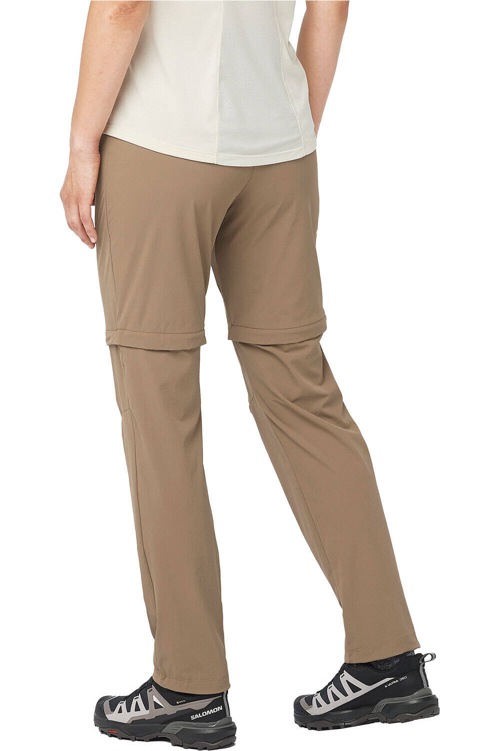 Salomon pantalón montaña mujer WAYFARER ZIP OFF PANTS W vista trasera