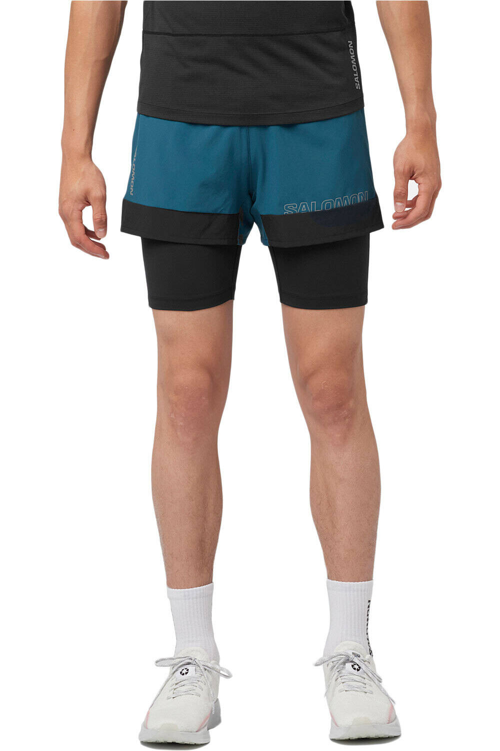 Salomon pantalón running hombre CROSS 2IN1 SHORTS M vista frontal