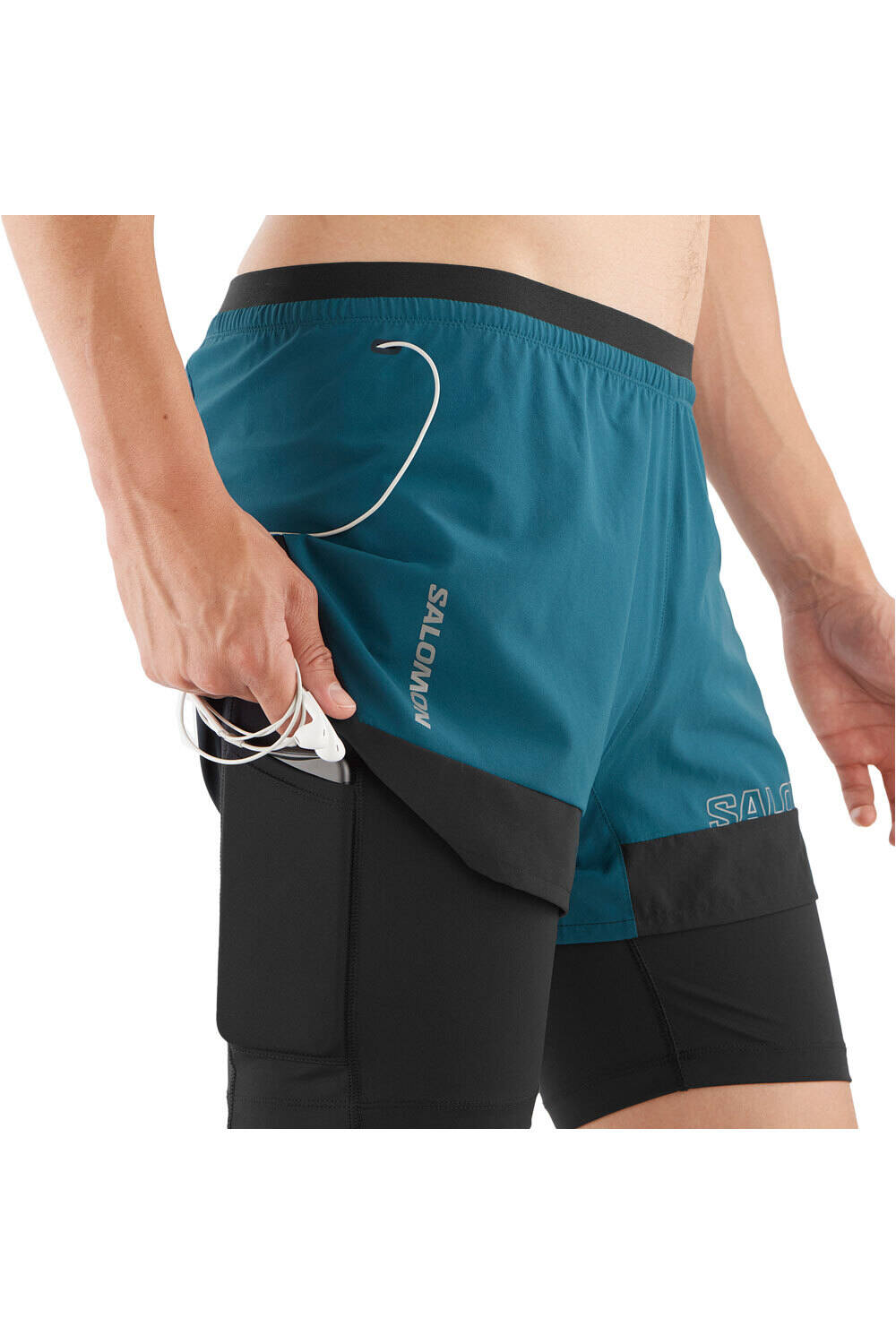 Salomon pantalón running hombre CROSS 2IN1 SHORTS M 04