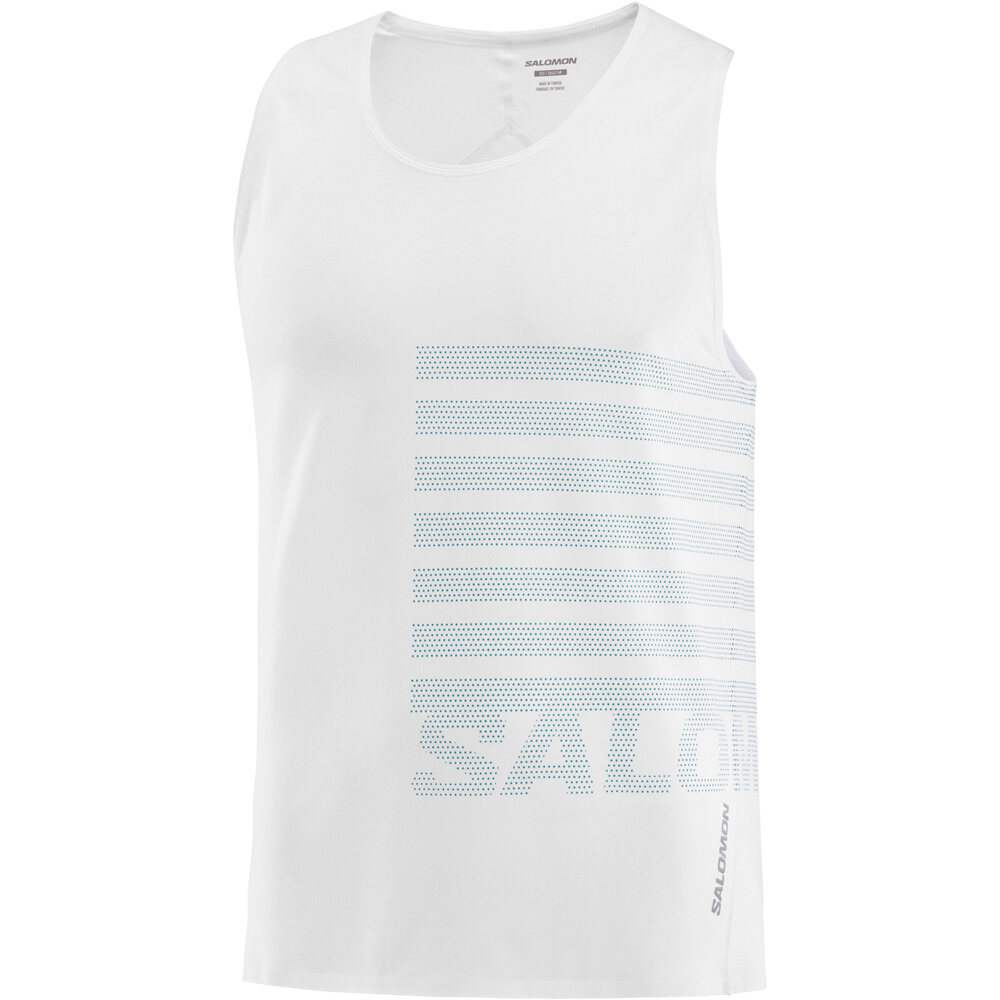 Salomon camisetas trail running tirantes hombre SENSE AERO SINGLET GFX M vista detalle