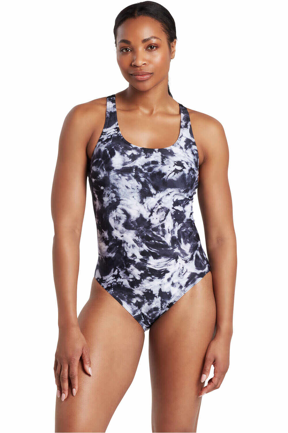 Marble powerback bañador natación mujer Negro (XL)