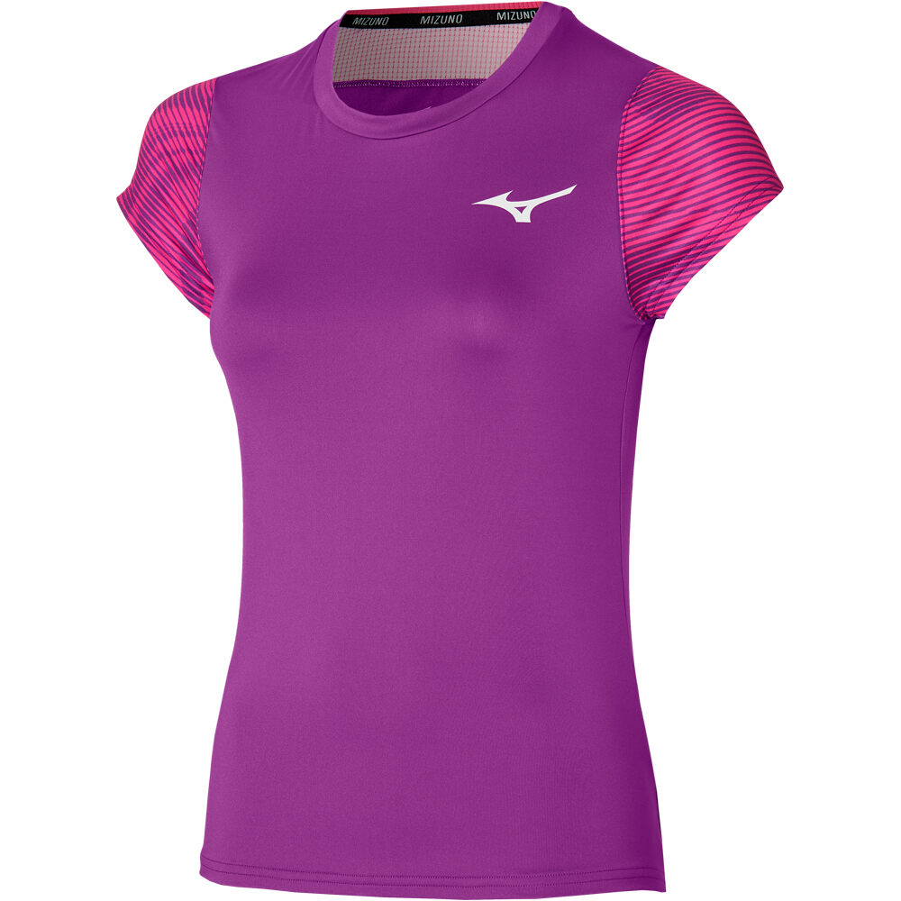 Mizuno camiseta tenis manga corta mujer Charge Printed Tee (W) vista frontal