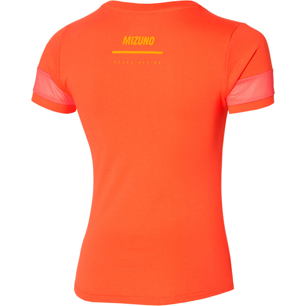 Mizuno camiseta entrenamiento manga corta mujer Athletics Mizuno Tee(W) vista trasera