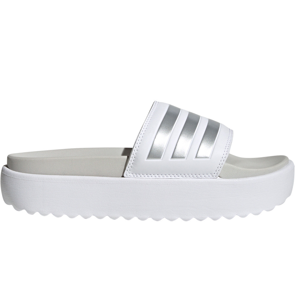 Adilette platform chanclas mujer Blanco (5)