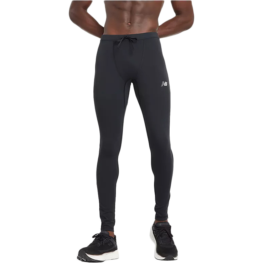Sleek reflective tight malla larga running hombre Negro (L)