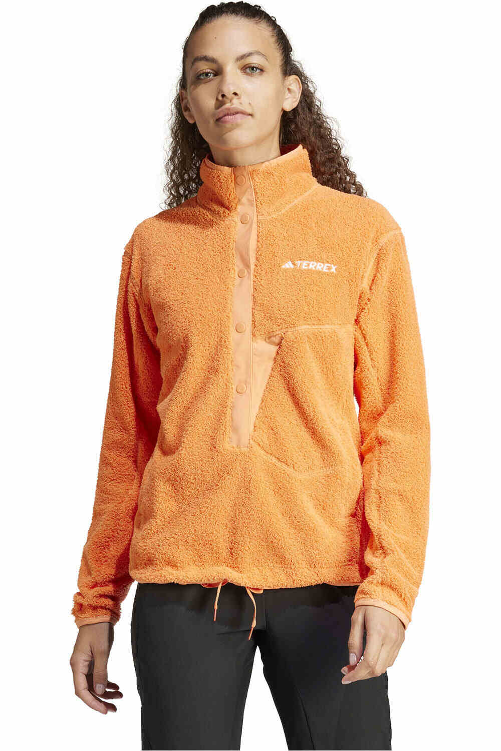 Terrex pile snap forro polar mujer Naranja (S)