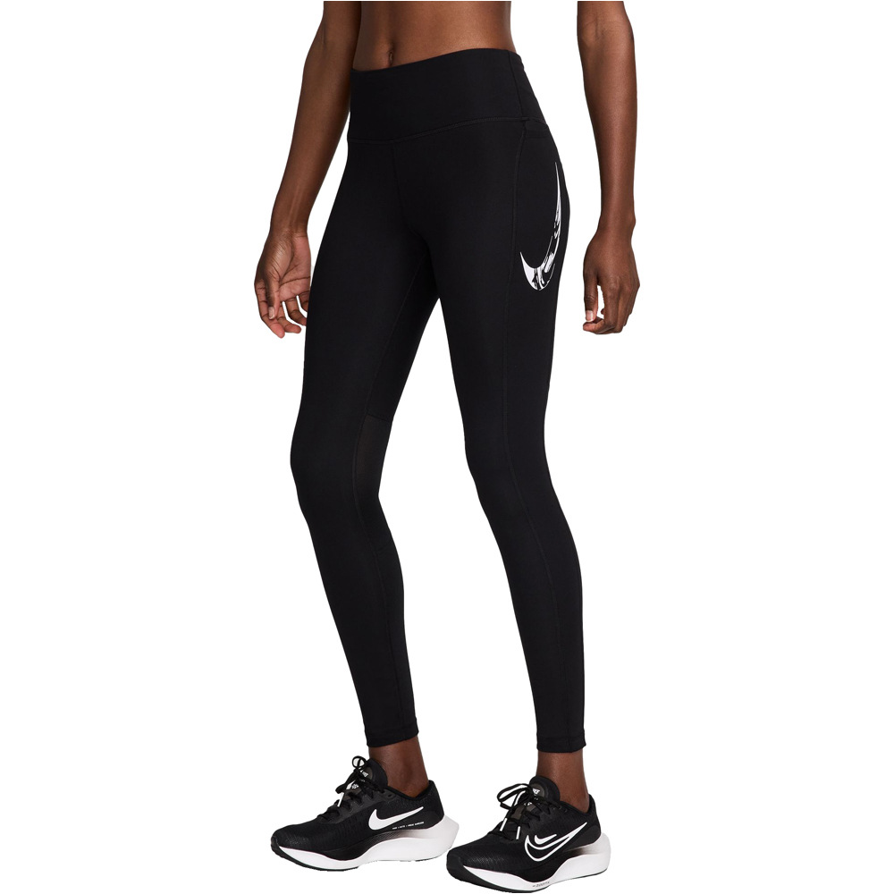 Dri-fit fast malla larga running mujer Negro (L)