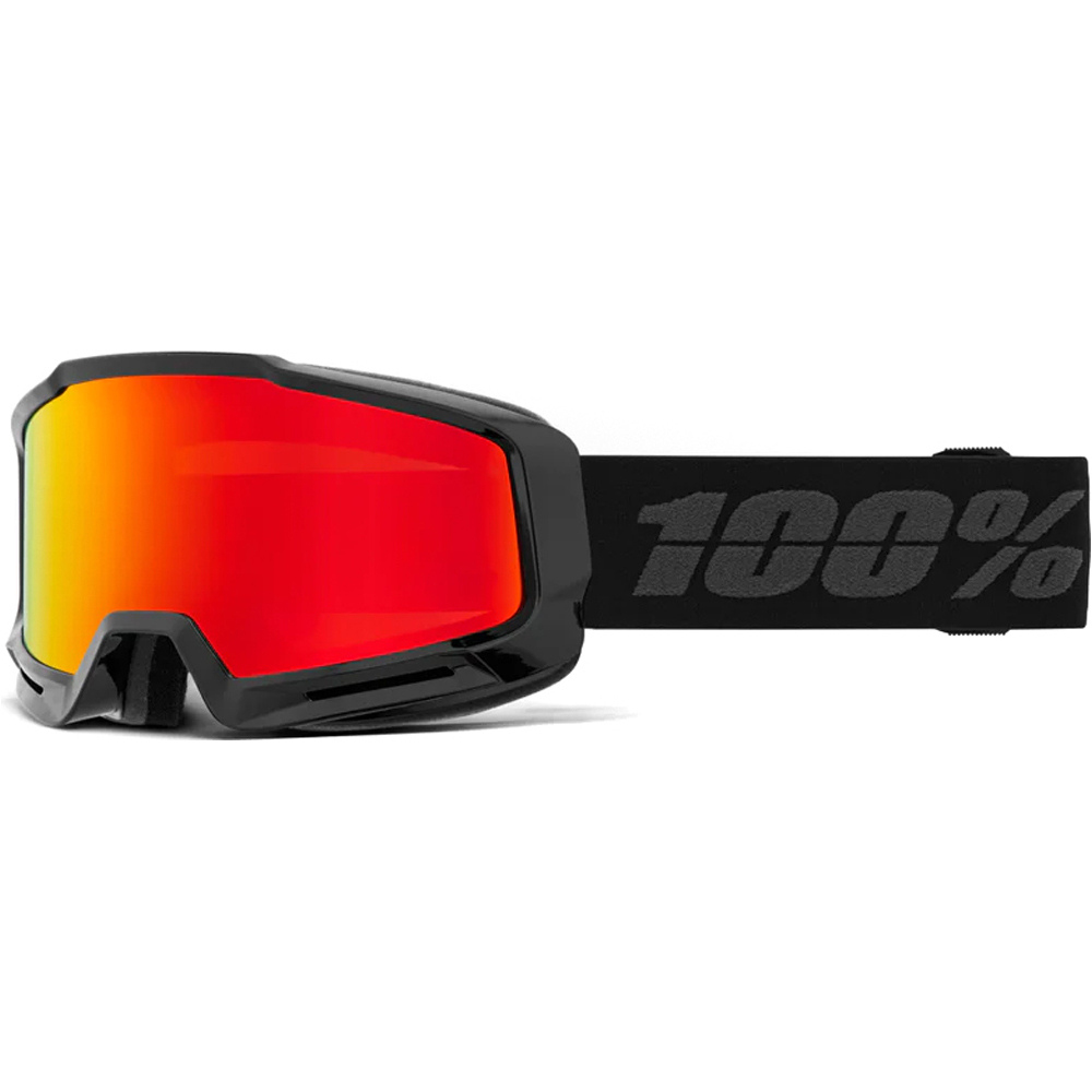 100% gafas ventisca OKAN HiPER Goggle Black/Red - Red Lens vista frontal