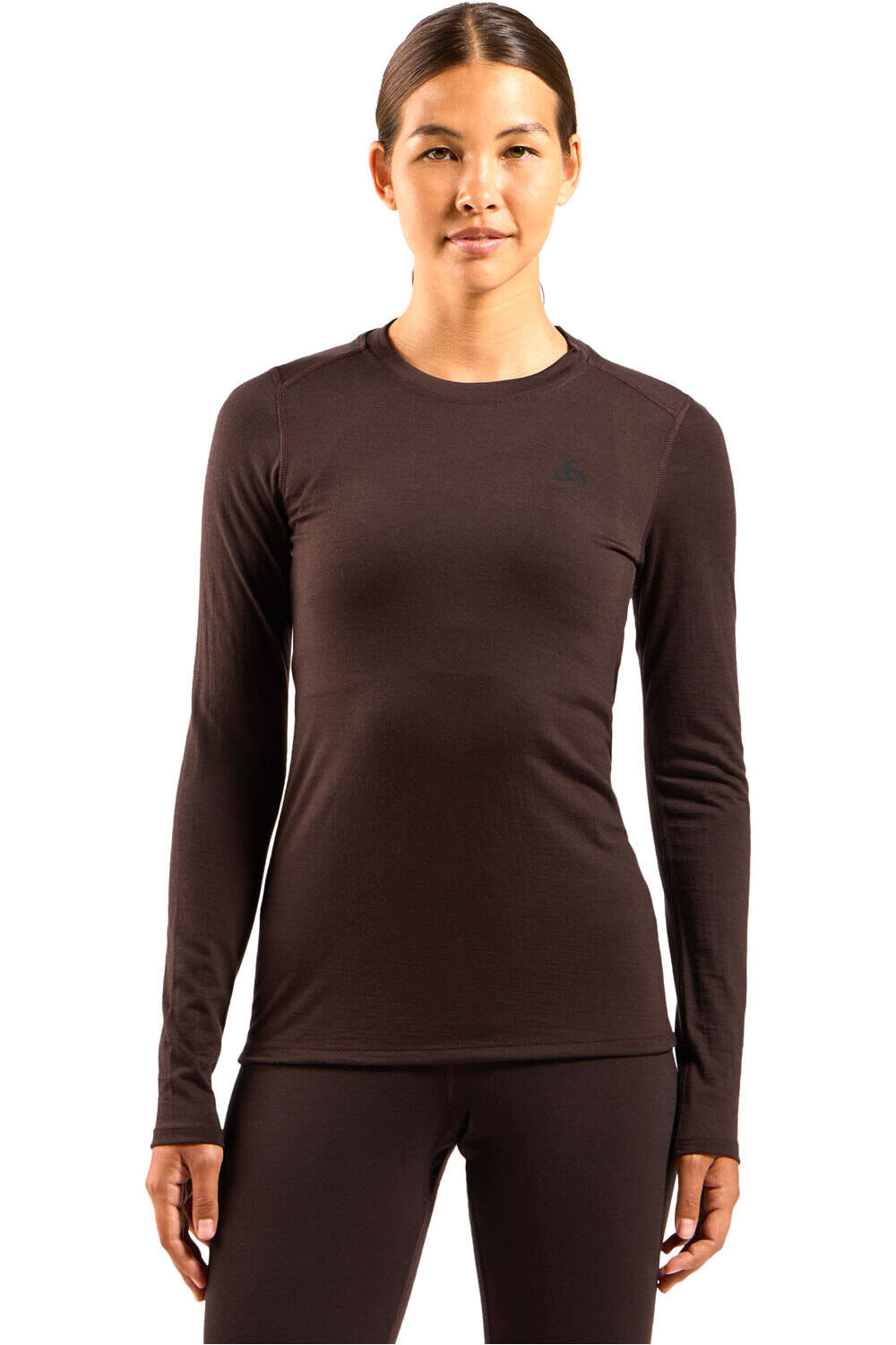 Merino 160 camiseta térmica manga larga mujer Granate (XL)