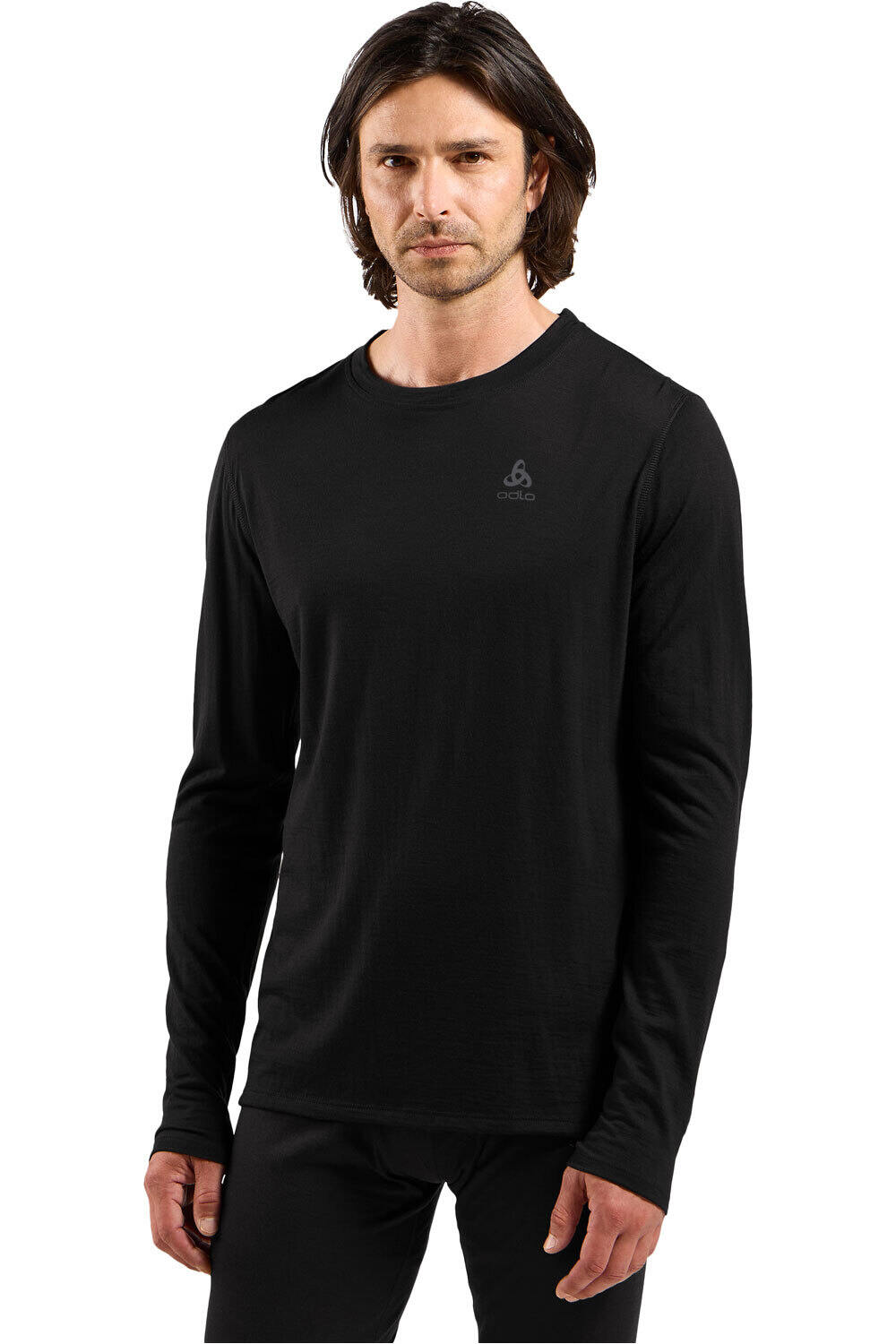 Merino 160 camiseta térmica manga larga hombre Negro (S)