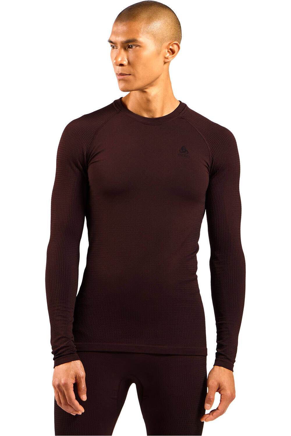 Performance warm camiseta térmica manga larga hombre Granate (M)