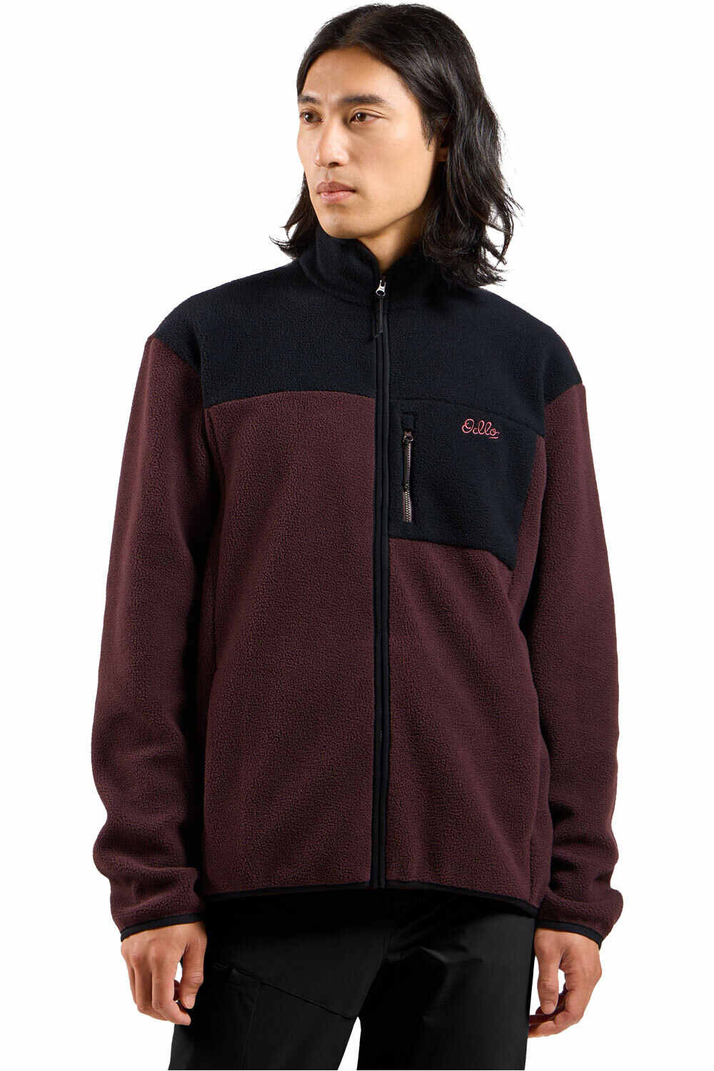 Essential high pile blocked forro polar hombre Negro (XL)