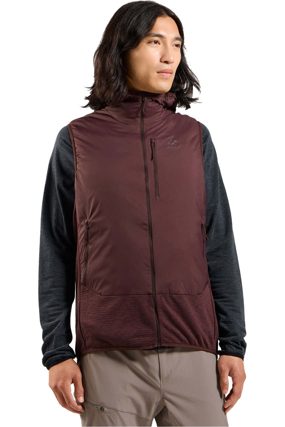 Ascent hybrid chaleco outdoor hombre Granate (M)