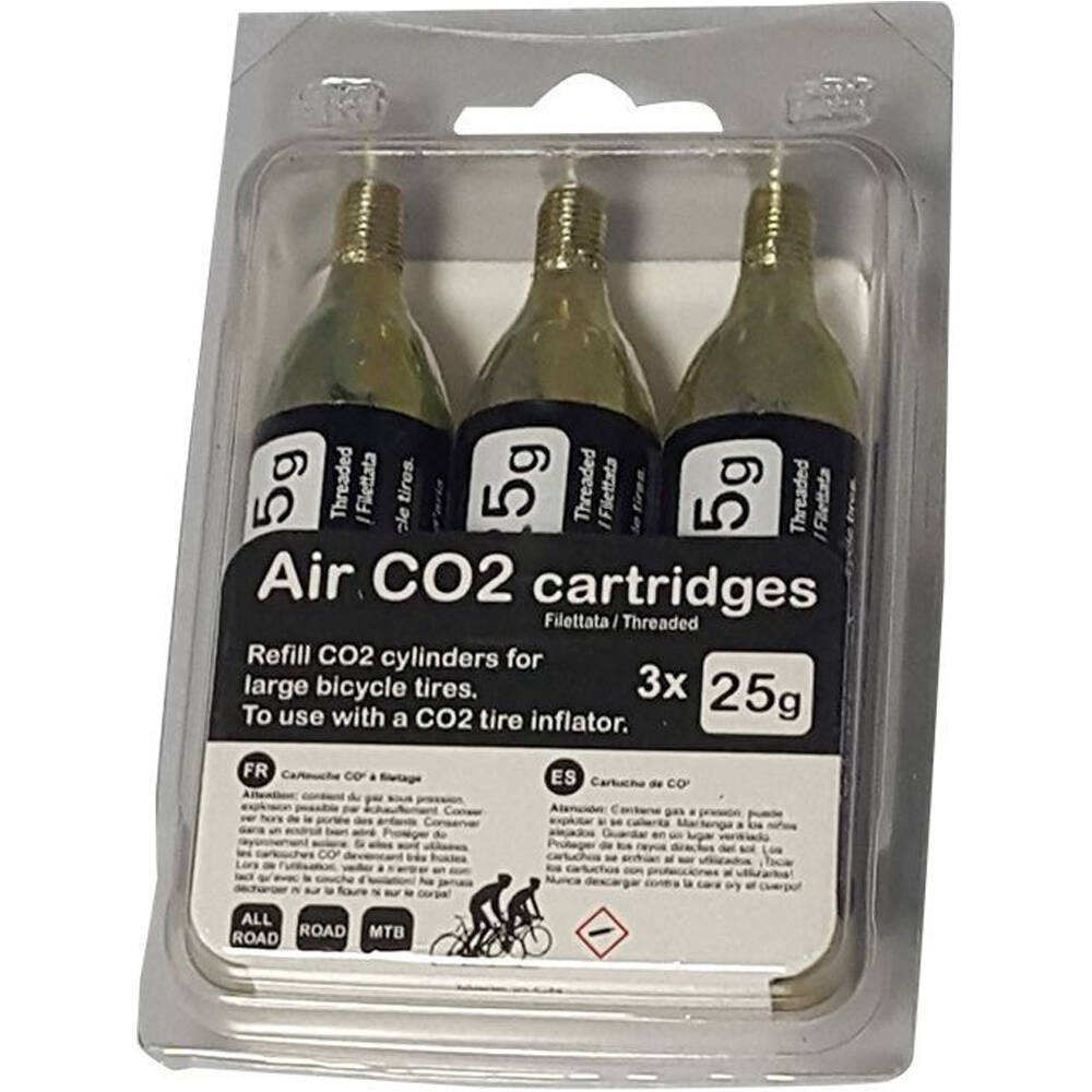 Bicisuppor cartuchos y accesorios inflado BLISTER 3 CARTUCHOS DE AIRE CO2 25 g vista frontal