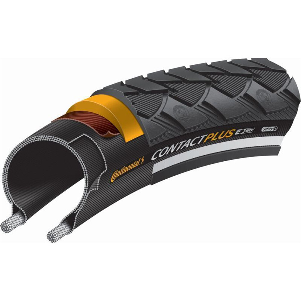 Contact plus 28x175 rigida reflect cubiertas bicicleta paseo (UNICA)