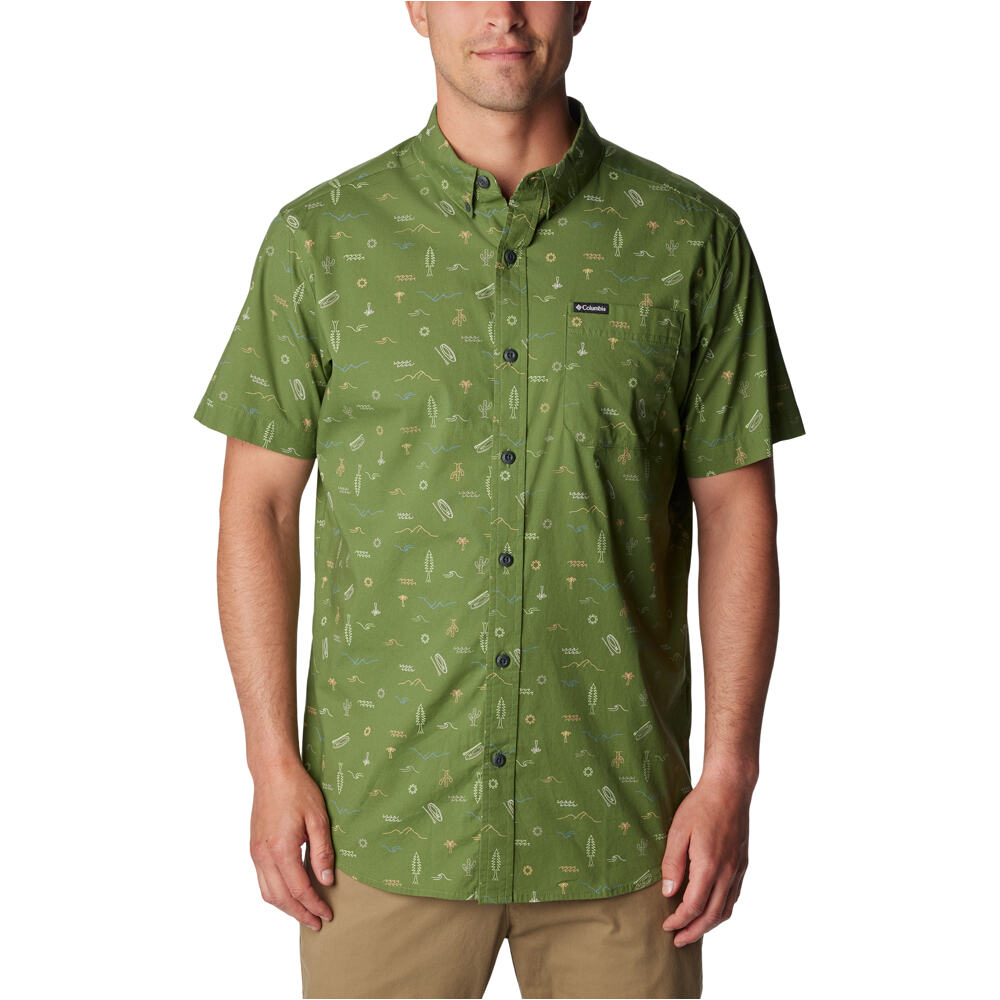 Columbia camisa montaña manga corta hombre Rapid Rivers Printed Short Sleeve Shirt vista frontal