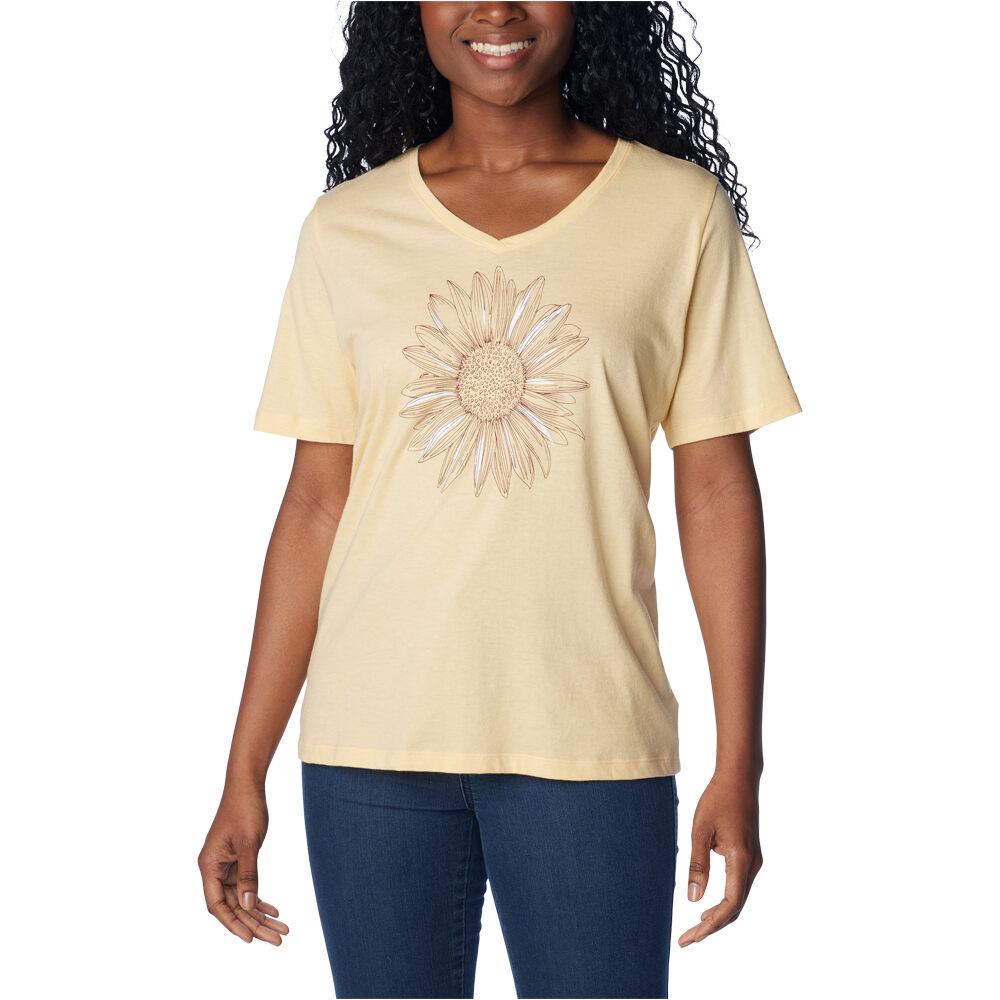 Columbia camiseta montaña manga corta mujer Bluebird Day Relaxed V Neck vista frontal