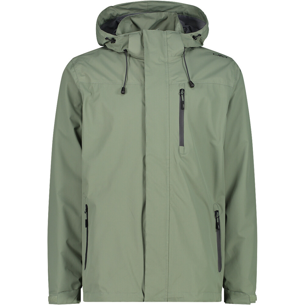 Man jacket zip hood chubasquero hombre Verde (46)