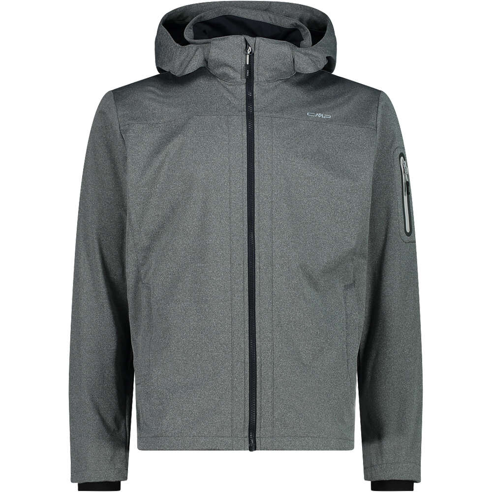 Man jacket zip hood chaqueta softshell hombre Gris (52)