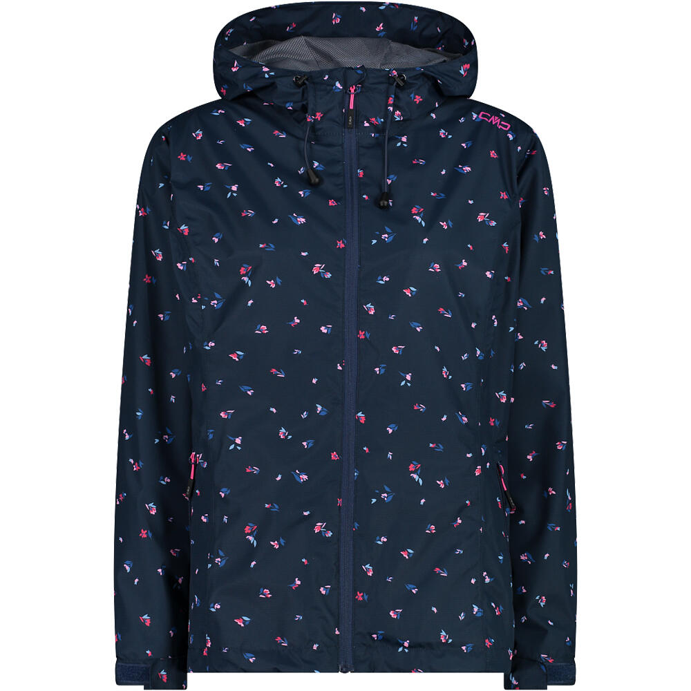 Woman jacket fix hood chaqueta impermeable mujer Azul (44)