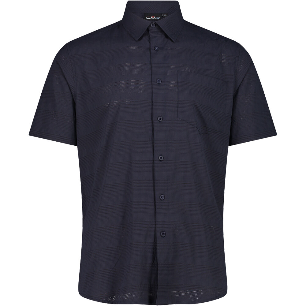 Man shirt camisa montaña manga corta hombre Azul (52)